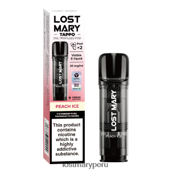 vainas precargadas de miss mary tappo - 20 mg - paquete de 2 hielo de durazno - Lost Mary Online Store 86XJX0180